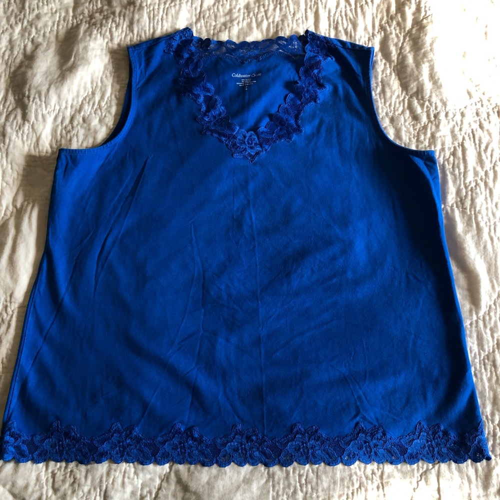 Sleeveless royal blue top size 18, Coldwater Creek